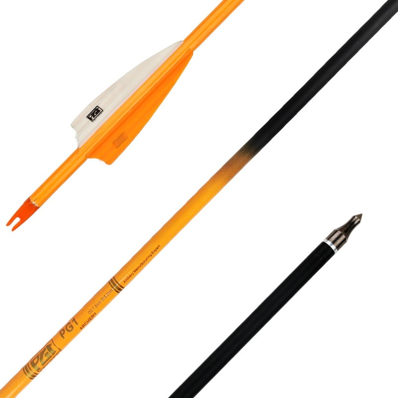 PG1ARCHERY 30Inch Carbon Arrows for Hunting Archery Removable Tips Spine 400 with 3“ Vanes Suit for Compound & Recurve Bow (Pack of 12) - Image 5